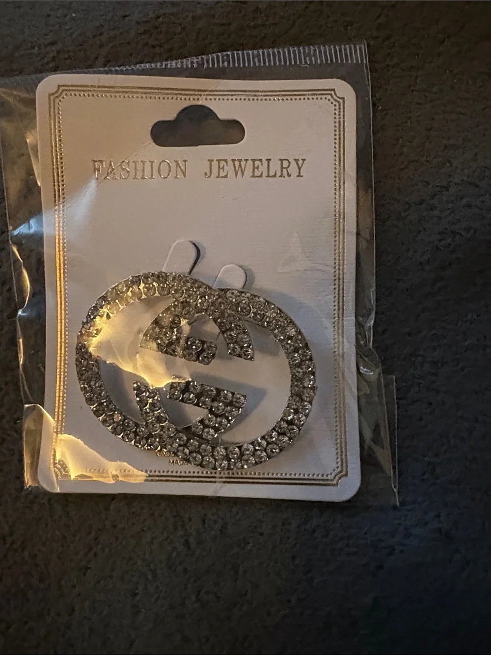 Fashion Jewelry Silver Rhinestone Interlocking Circle Brooch
